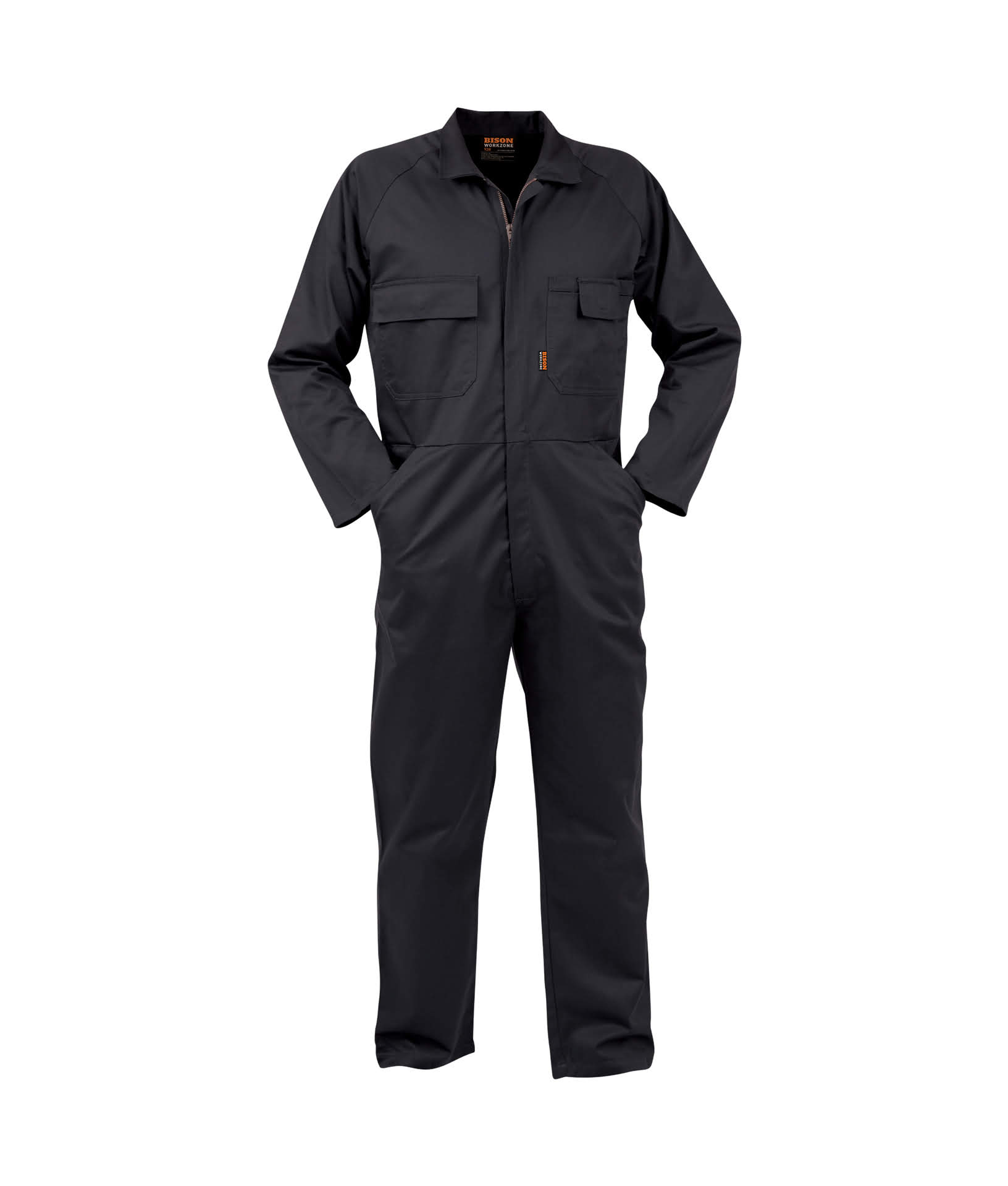 BISON Workzone 260gsm Charcoal Polycotton Zip Overall (COZPC)