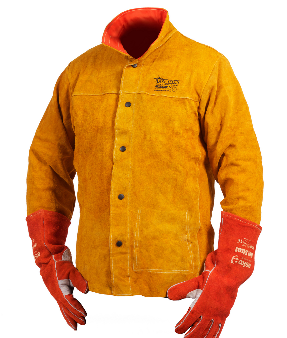 FUSION® Welders Jacket, Quality Chrome Leather, Kevlar Stitched, Sizes